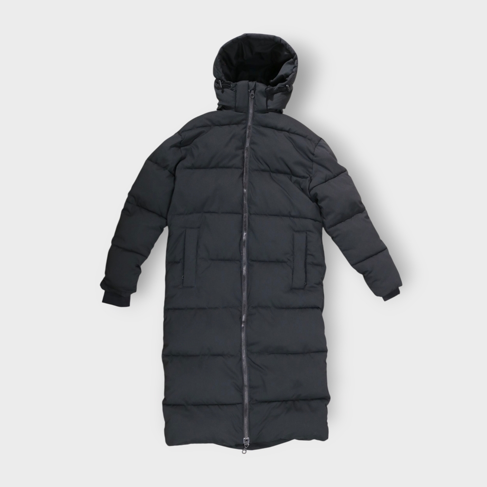 GIRLFRIEND COLLECTIVE Mystic Black Recycled Polyester Size XSmall Long Coat - Picture 4 of 12